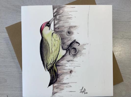 Green Woodpecker Card